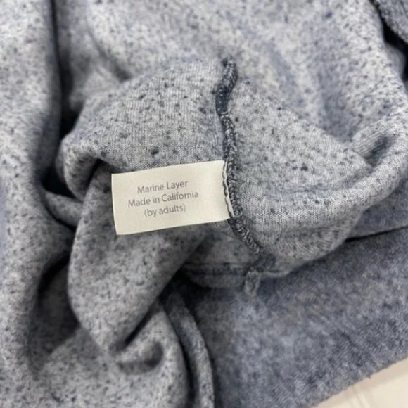 Marine Layer Relaxed Fit Somers Sweatshirt Blue Denim Nep Medium - Picture 7 of 7